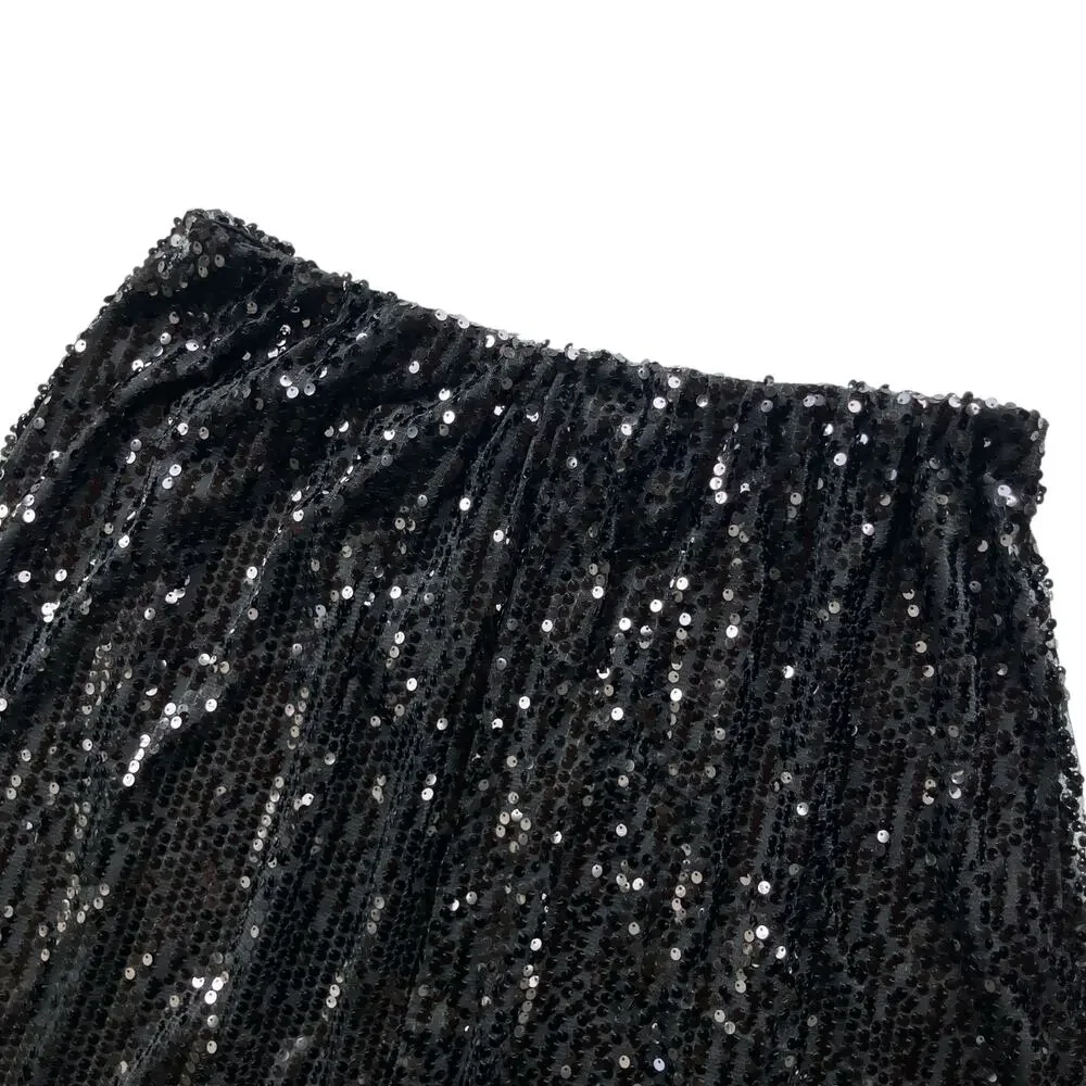 NWT NY Collection Black Sequin A-Line Skirt Size 1X Party Special Occasion